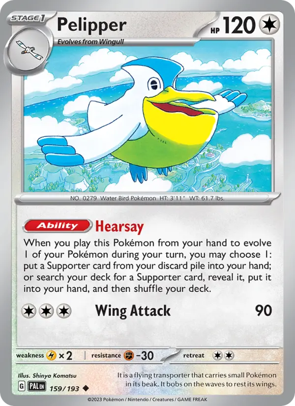 Pelipper — Paldea Evolved card #159