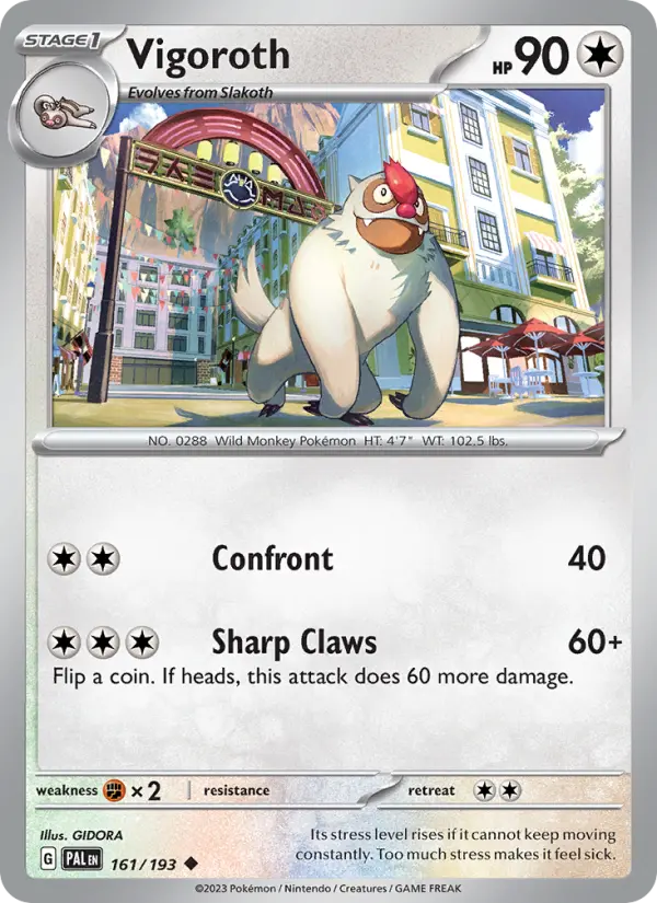 Vigoroth — Paldea Evolved card #161