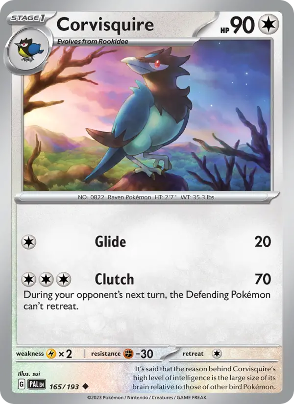 Corvisquire — Paldea Evolved card #165