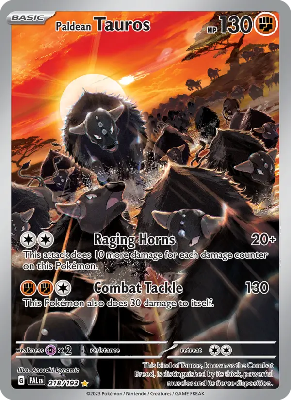 Paldean Tauros — Paldea Evolved card #218