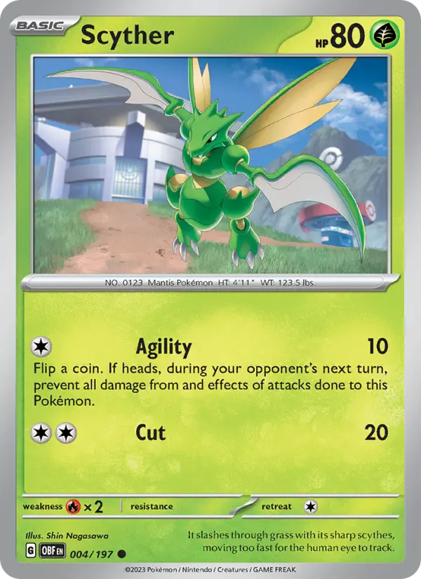 Scyther — Obsidian Flames card #004