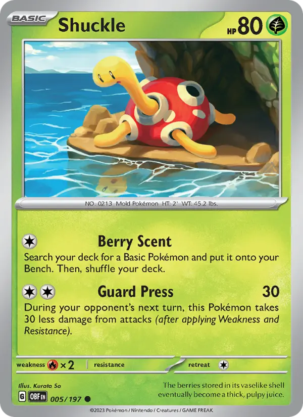 Shuckle — Obsidian Flames card #005