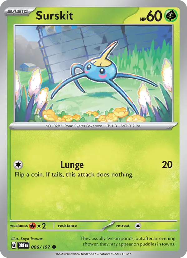 Surskit — Obsidian Flames card #006