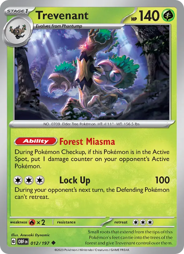 Trevenant — Obsidian Flames card #012