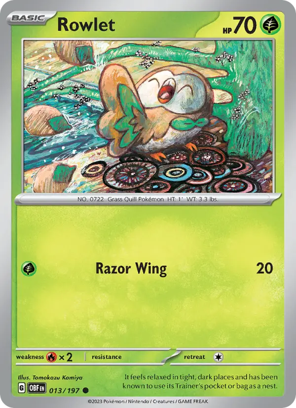 Rowlet — Obsidian Flames card #013
