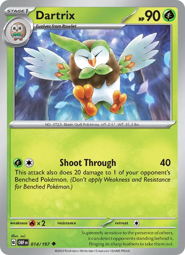Dartrix — Obsidian Flames card #014