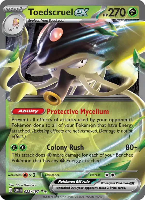 Toedscruel ex — Obsidian Flames card #022