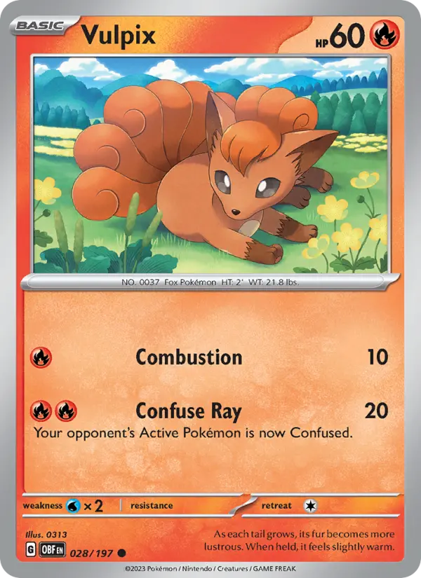 Vulpix — Obsidian Flames card #028