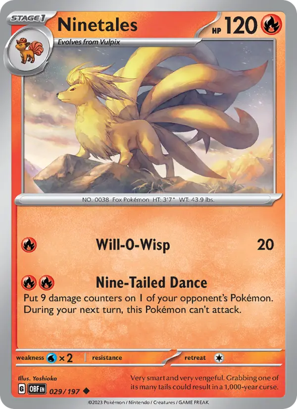 Ninetales — Obsidian Flames card #029