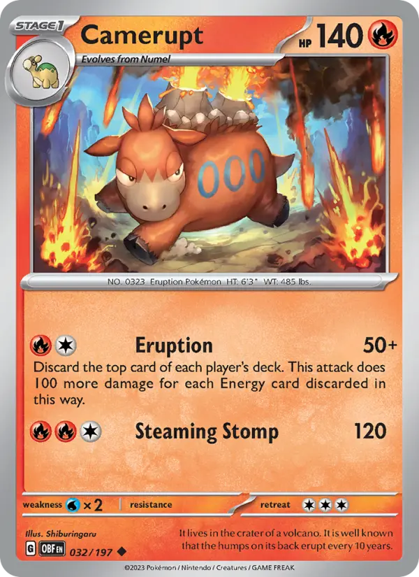 Camerupt — Obsidian Flames card #032