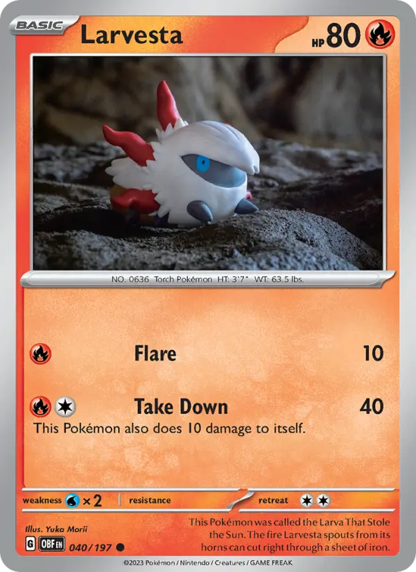 Larvesta — Obsidian Flames card #040