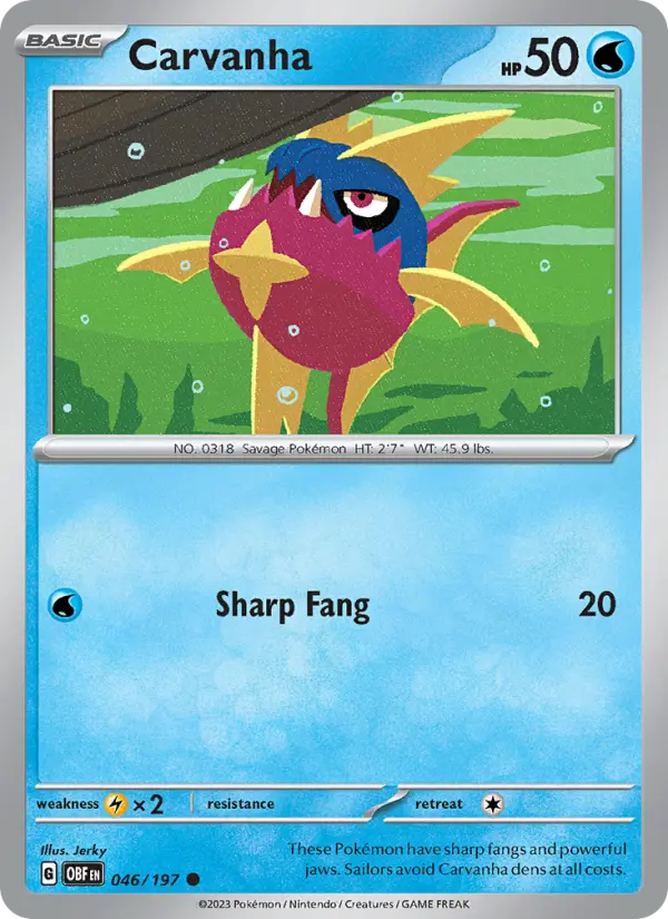 Carvanha — Obsidian Flames card #046