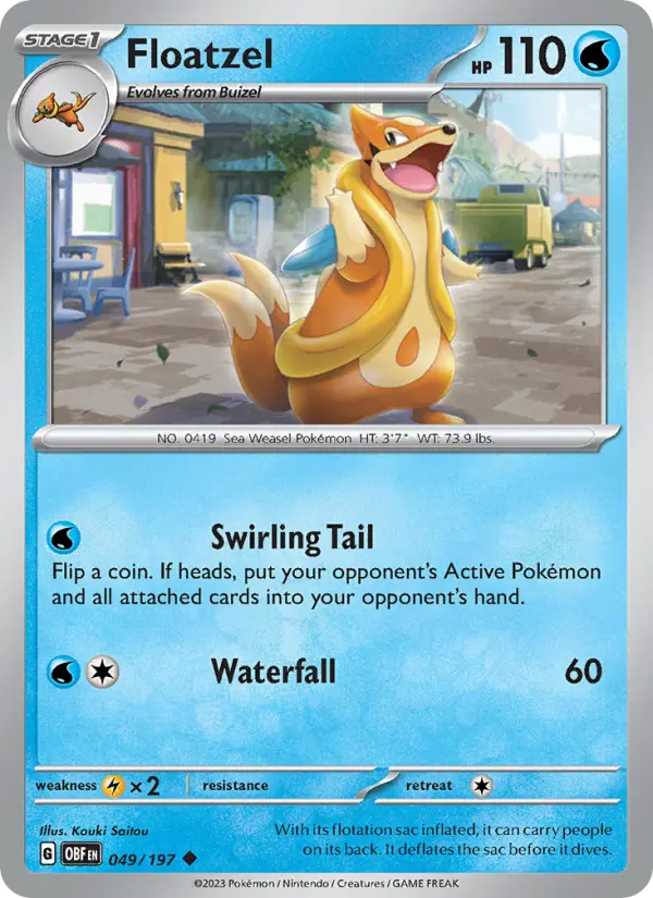 Floatzel — Obsidian Flames card #049
