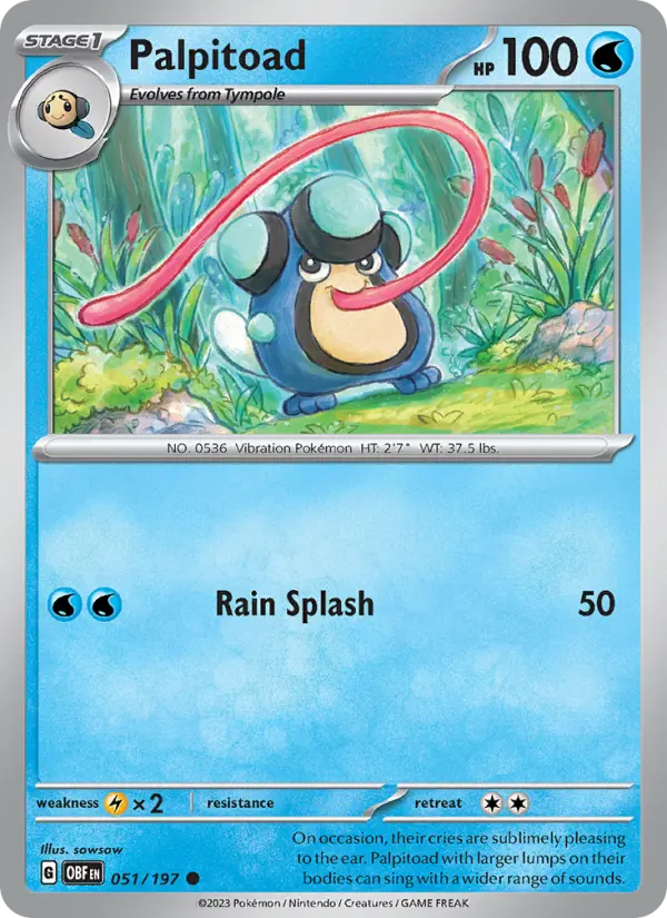 Palpitoad — Obsidian Flames card #051