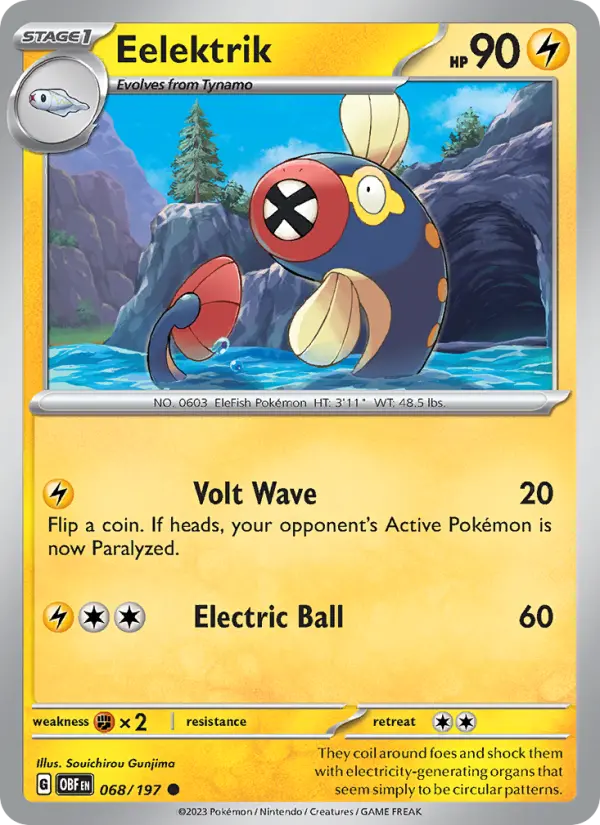 Eelektrik — Obsidian Flames card #068