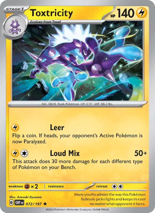 Toxtricity — Obsidian Flames card #072