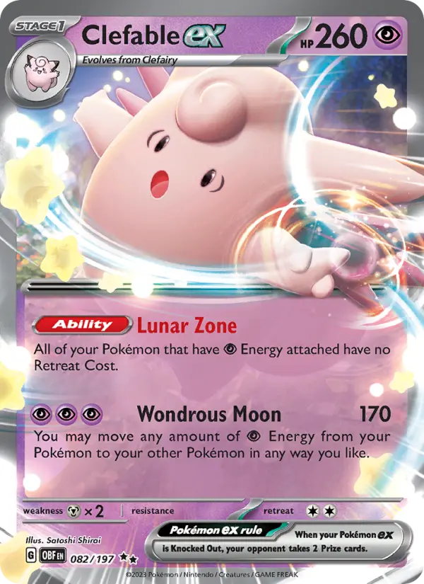 Clefable ex — Obsidian Flames card #082