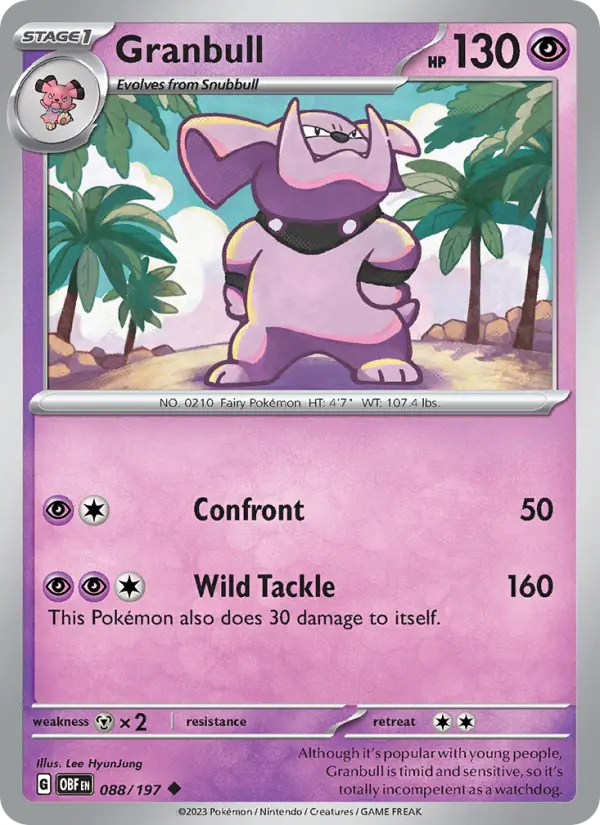 Granbull — Obsidian Flames card #088