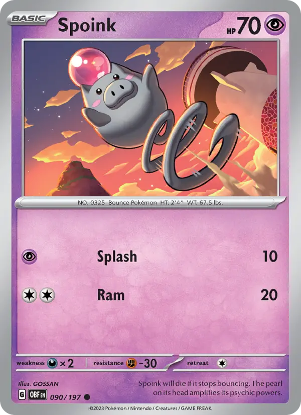Spoink — Obsidian Flames card #090