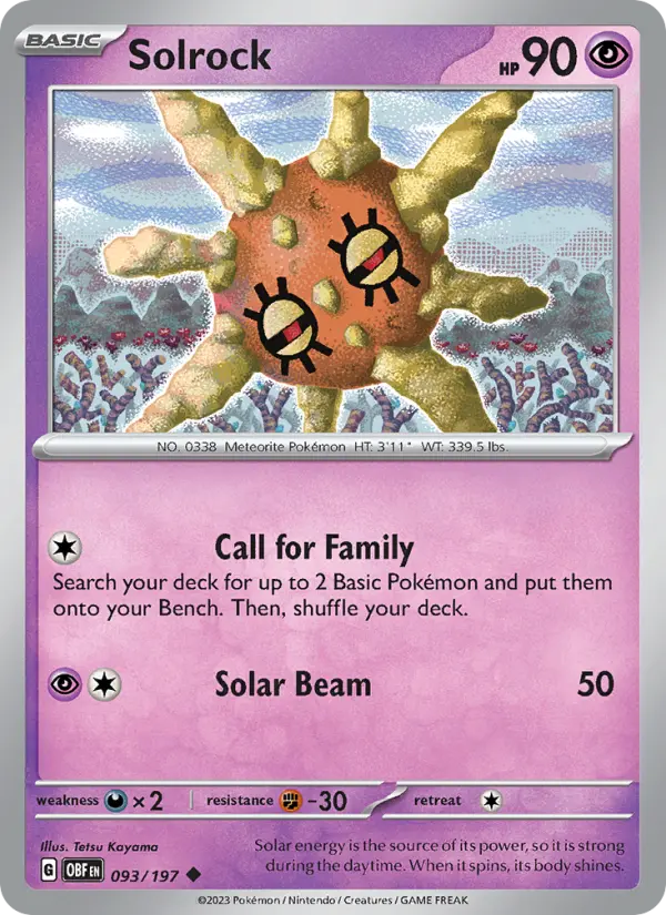Solrock — Obsidian Flames card #093