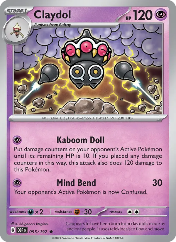 Claydol — Obsidian Flames card #095