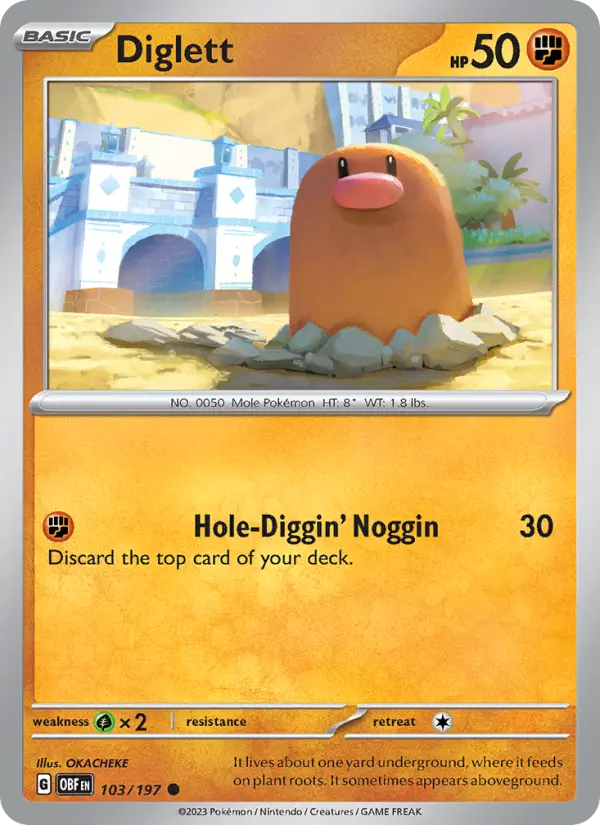 Diglett — Obsidian Flames card #103