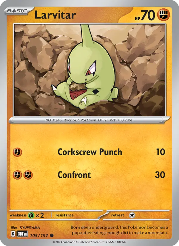 Larvitar — Obsidian Flames card #105