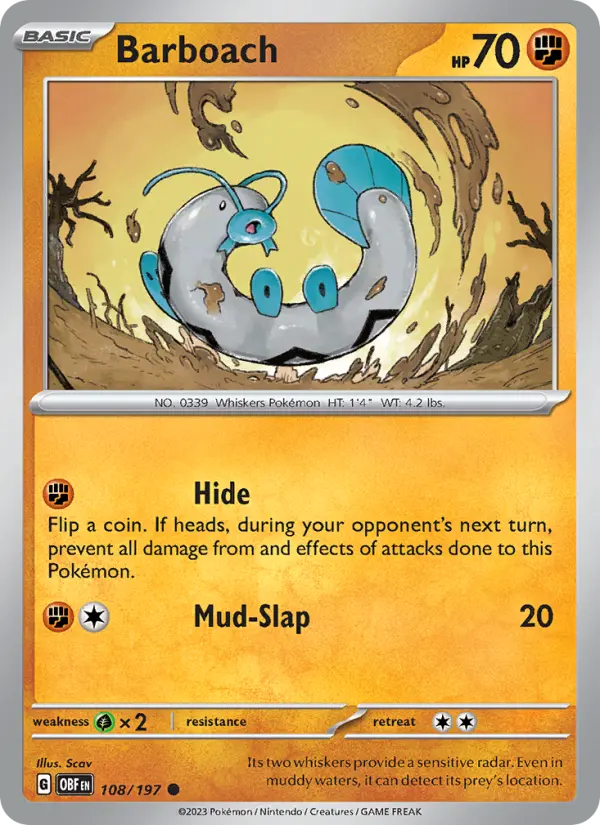 Barboach — Obsidian Flames card #108