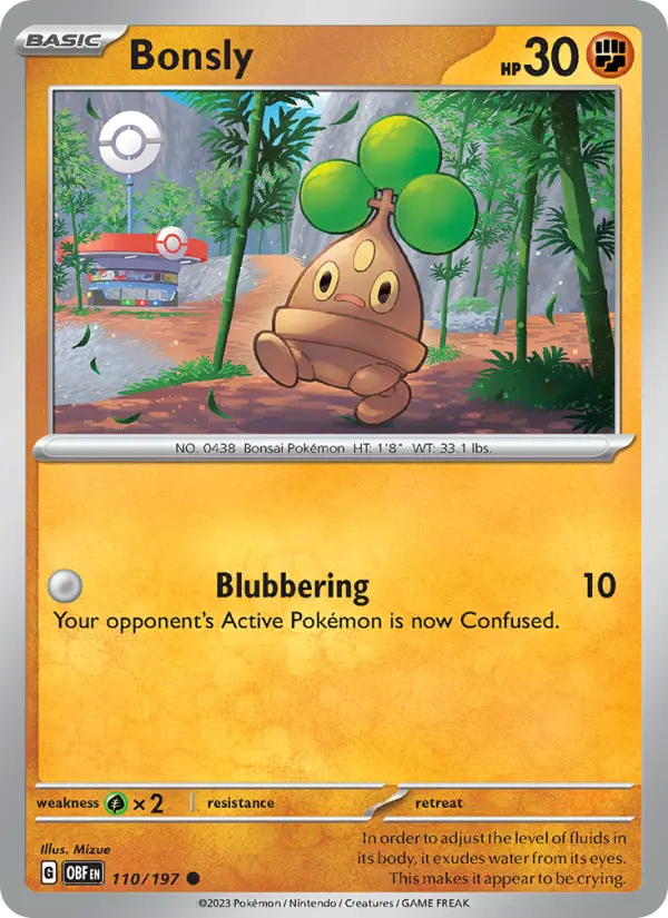 Bonsly — Obsidian Flames card #110