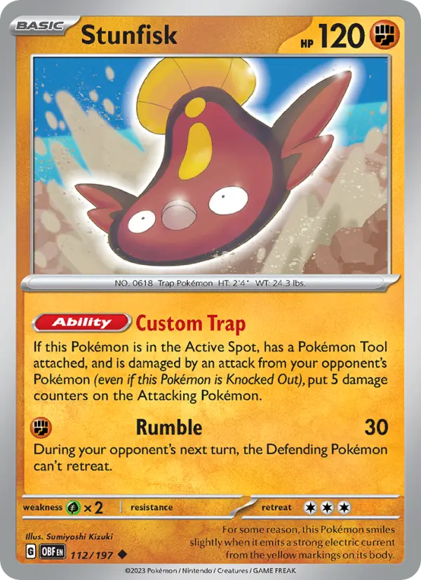 Stunfisk — Obsidian Flames card #112