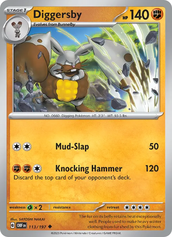 Diggersby — Obsidian Flames card #113