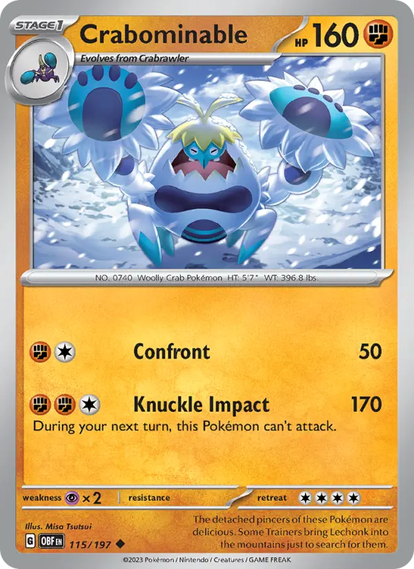 Crabominable — Obsidian Flames card #115