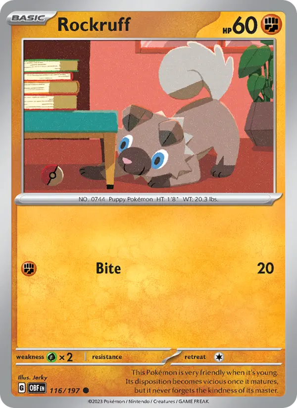 Rockruff — Obsidian Flames card #116
