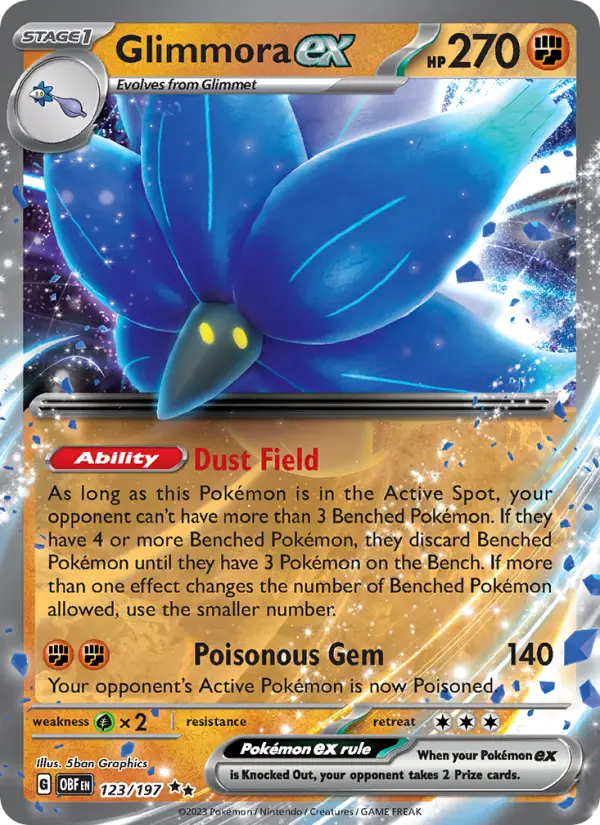 Glimmora ex — Obsidian Flames card #123