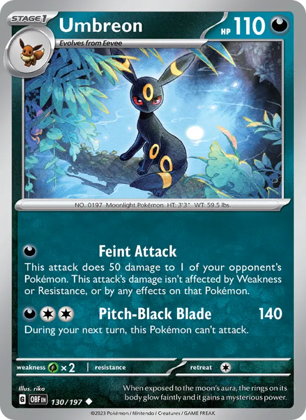 Umbreon — Obsidian Flames card #130