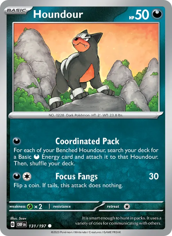 Houndour — Obsidian Flames card #131