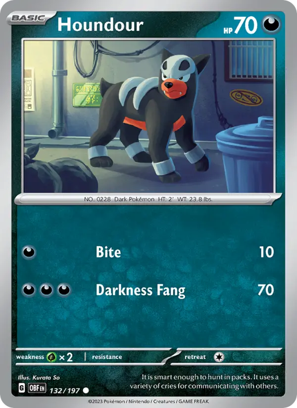 Houndour — Obsidian Flames card #132