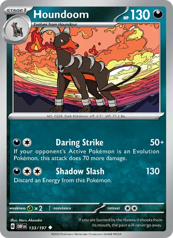 Houndoom — Obsidian Flames card #133