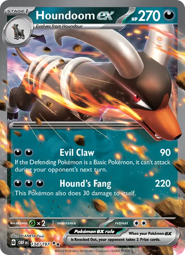 Houndoom ex — Obsidian Flames card #134