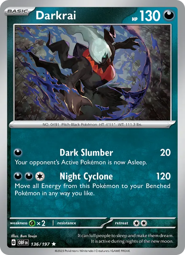 Darkrai — Obsidian Flames card #136