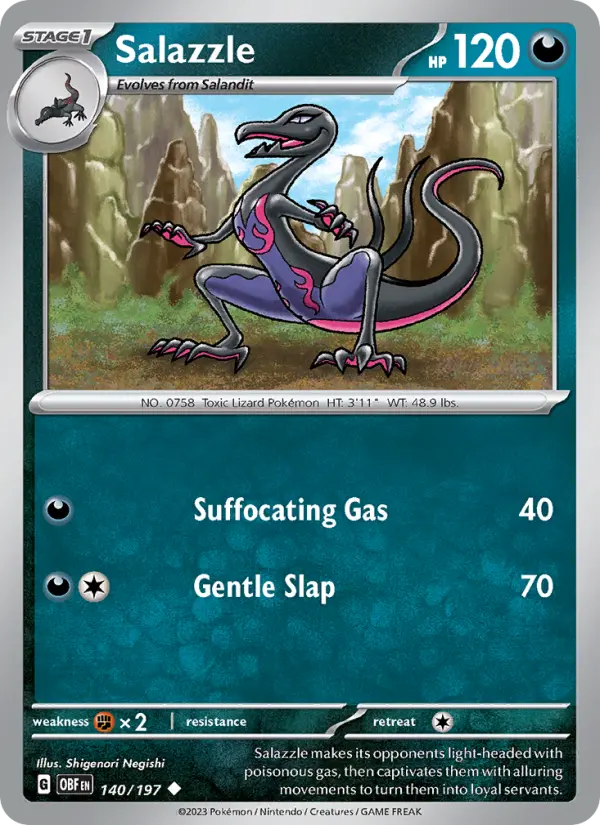 Salazzle — Obsidian Flames card #140