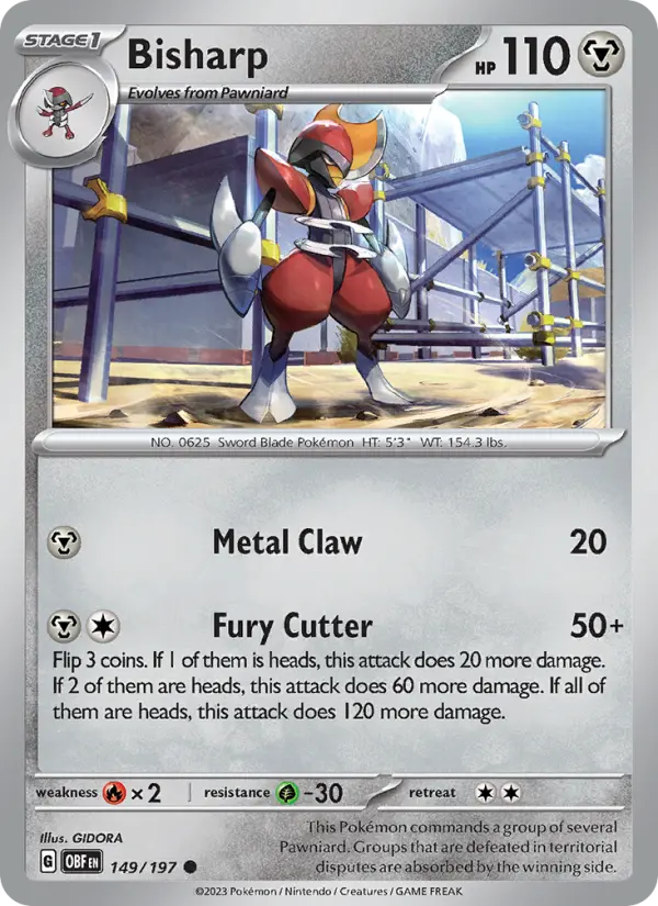 Bisharp — Obsidian Flames card #149