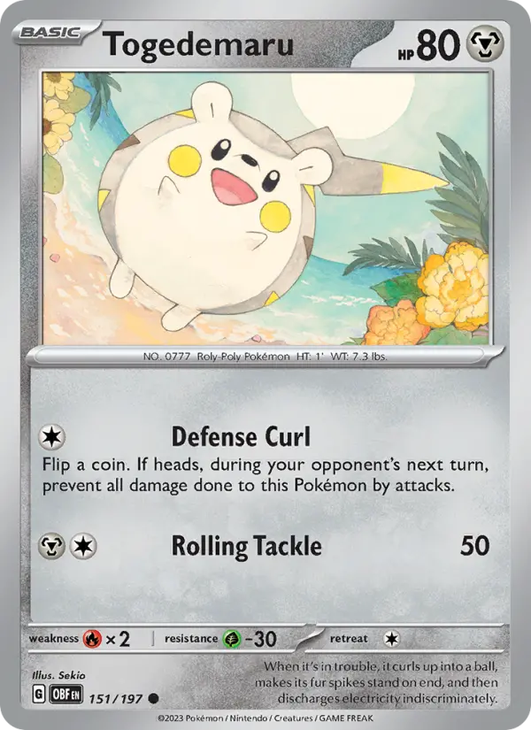 Togedemaru — Obsidian Flames card #151