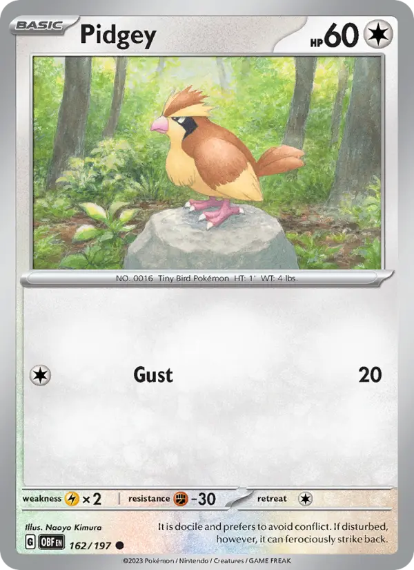 Pidgey — Obsidian Flames card #162