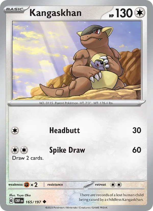 Kangaskhan — Obsidian Flames card #165