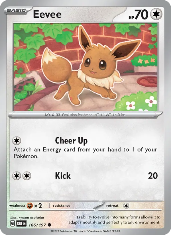 Eevee — Obsidian Flames card #166