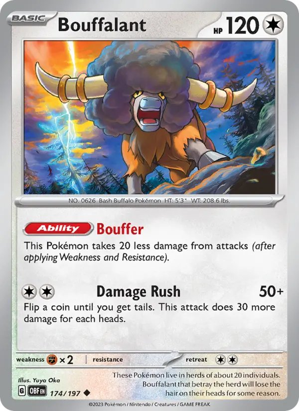 Bouffalant — Obsidian Flames card #174