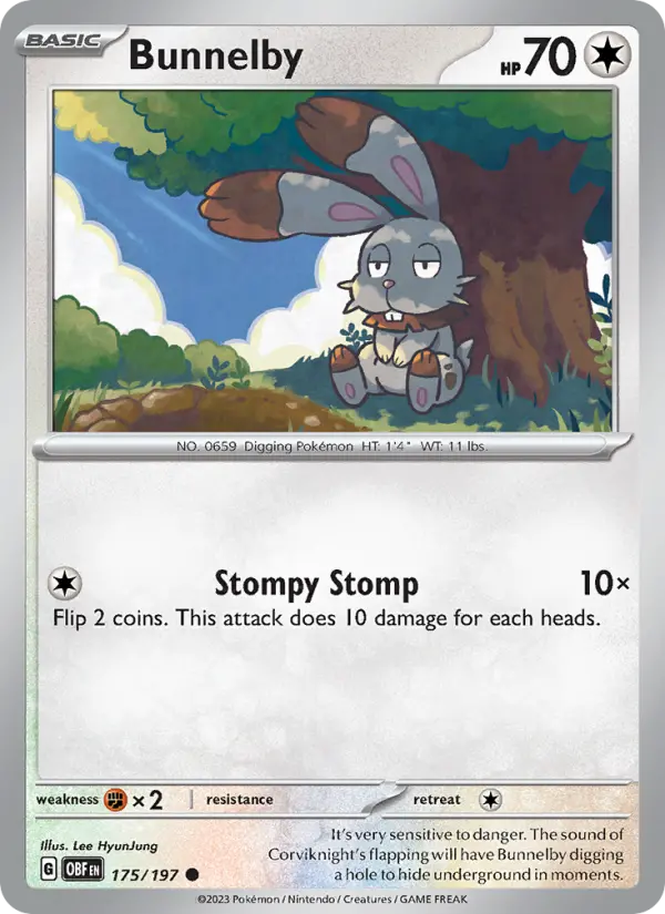 Bunnelby — Obsidian Flames card #175