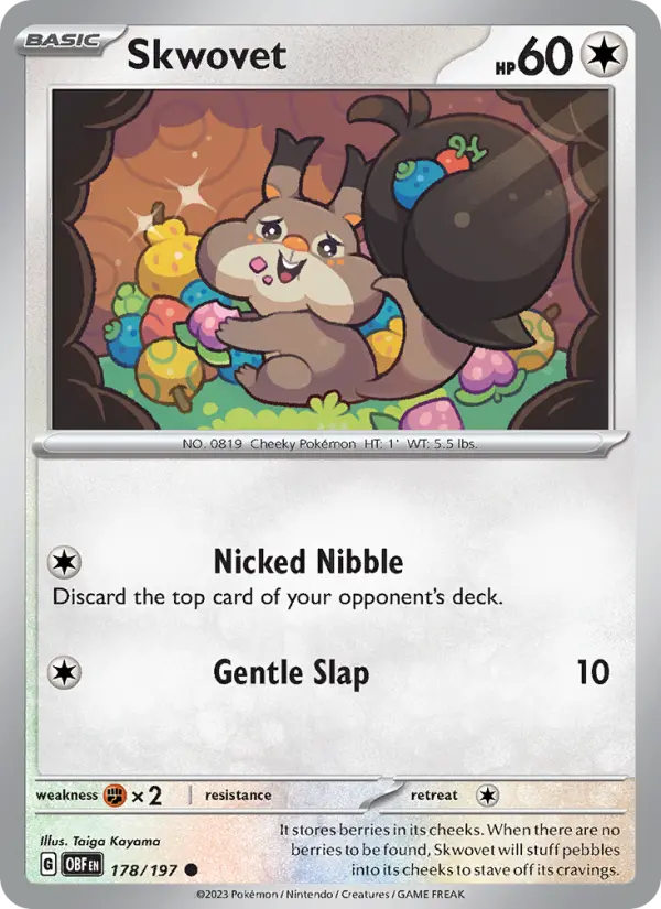 Skwovet — Obsidian Flames card #178