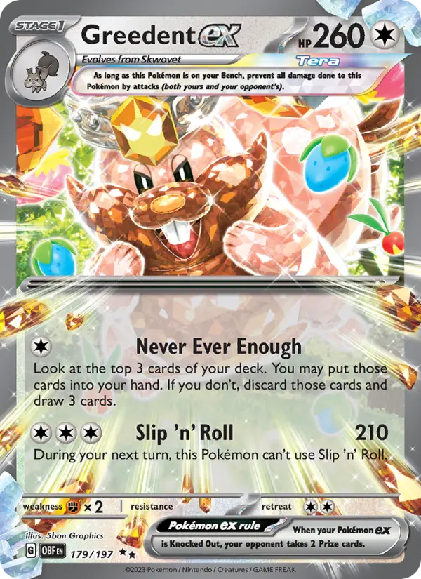 Greedent ex — Obsidian Flames card #179